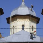 Îndepărtare rugină și revopsire turn biserică cătina – proiect alpinbist 2 Îndepărtare rugină și revopsire turn biserică